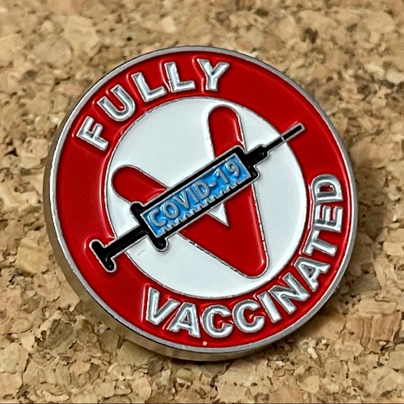 Fully Vaccinated COVID-19 Enamel Pin - Picture 4 of 6